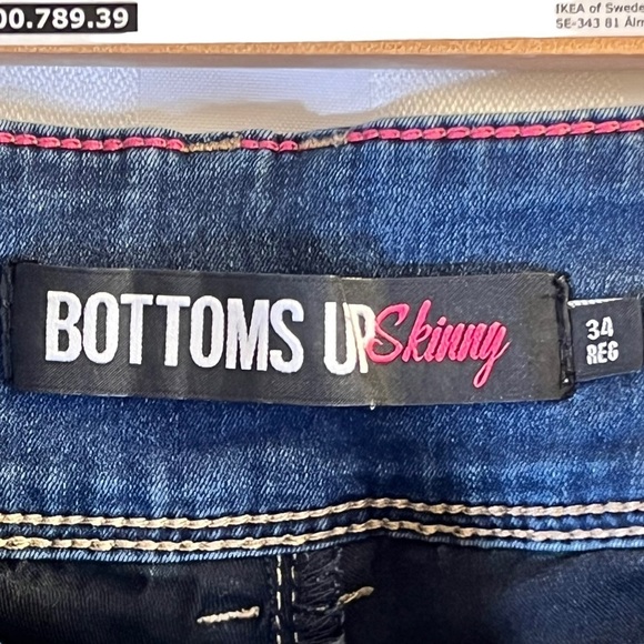 Warehouse One Women's Jeans Size 34 Reg Blue Dark Wash Bottoms Up Skinny - Picture 7 of 12